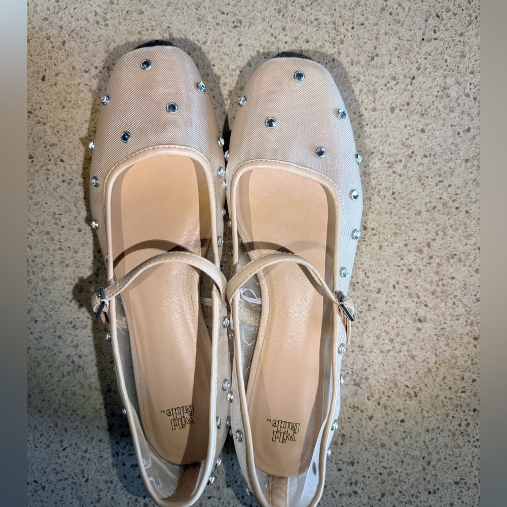 Women's Sheer Studded Mary-Jane Flats